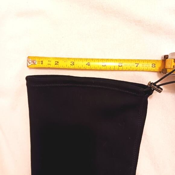 EXPRESS Over the Knee Boots Sz 8 BLOCK 3" Heels BLACK Vegan Faux Suede Tall NWOT - Picture 11 of 16